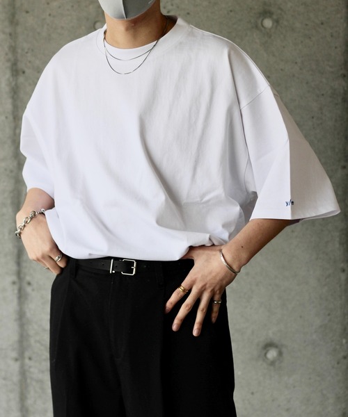 y/m by れぽすけ(イムバイレポスケ)の「ヘビーウェイトルーズウォッシングTシャツ(Tシャツ/カットソー・メンズ・ホワイト/チャコールグレー/ダークグリーン・MEDIUM/LARGE)」の10枚目の写真