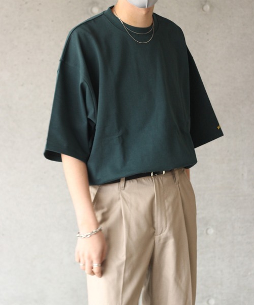 y/m by れぽすけ(イムバイレポスケ)の「ヘビーウェイトルーズウォッシングTシャツ(Tシャツ/カットソー・メンズ・ホワイト/チャコールグレー/ダークグリーン・MEDIUM/LARGE)」の4枚目の写真