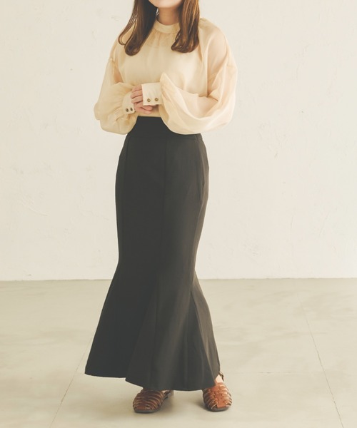 Ambre Neige(アンブルネージュ)の「フレアマーメイドスカート/【WEB/EC限定商品】(スカート・レディース・ブラック/ベージュ/モカ・SMALL/MEDIUM)」の20枚目の写真