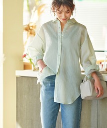 GeeRA | 2022 SS シアーストライプBIGシャツ(シャツ/ブラウス)