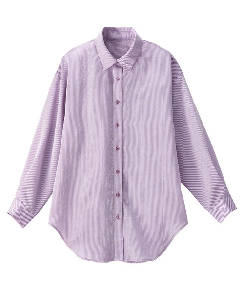 GeeRA（ジーラ）の「シアーストライプBIGシャツ（シャツ/ブラウス・レディース・パープル/ミント・MEDIUM/LARGE）」の16枚目の写真