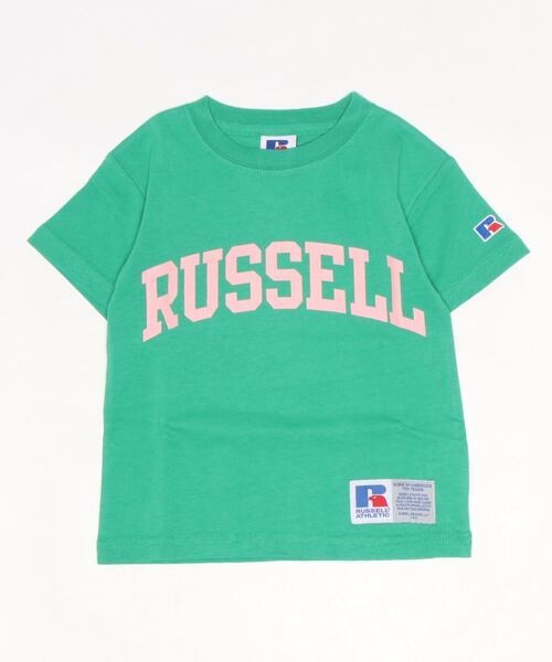 Russell Athletic(ラッセルアスレティック)の「【RUSSELL】ロゴプリントTee(100~150cm)(Tシャツ/カットソー・キッズ・ブルー/グリーン/杢グレー/チャコール/イエロー/オフホワイト・100/120/140/130/110/150)」の4枚目の写真