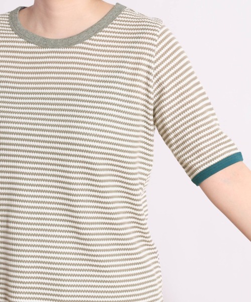 cepo（セポ）の「ワッフルカラーリンガーＴｅｅ（Tシャツ/カットソー・レディース・ブラック/グレー/サックスブルー・M）」の8枚目の写真