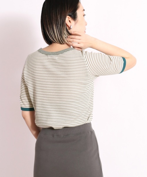 cepo（セポ）の「ワッフルカラーリンガーＴｅｅ（Tシャツ/カットソー・レディース・ブラック/グレー/サックスブルー・M）」の9枚目の写真