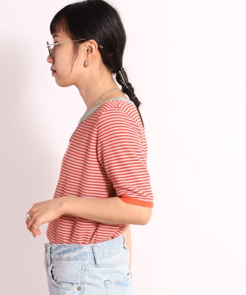 cepo（セポ）の「ワッフルカラーリンガーＴｅｅ（Tシャツ/カットソー・レディース・ブラック/グレー/サックスブルー・M）」の17枚目の写真