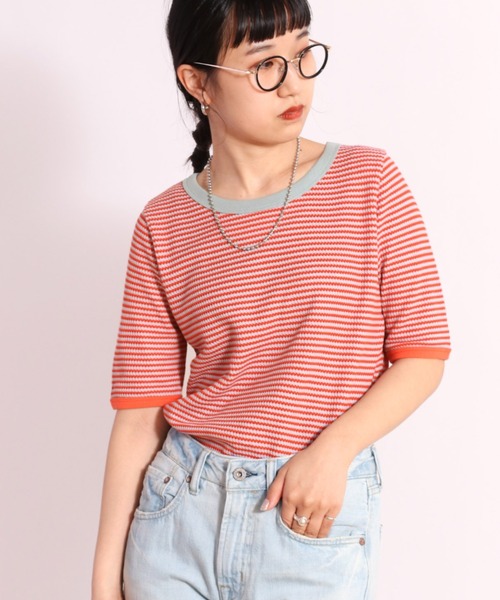 cepo（セポ）の「ワッフルカラーリンガーＴｅｅ（Tシャツ/カットソー・レディース・ブラック/グレー/サックスブルー・M）」の15枚目の写真