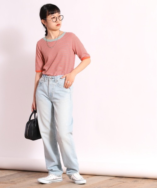 cepo（セポ）の「ワッフルカラーリンガーＴｅｅ（Tシャツ/カットソー・レディース・ブラック/グレー/サックスブルー・M）」の13枚目の写真