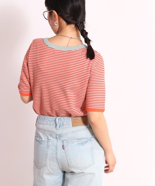 cepo（セポ）の「ワッフルカラーリンガーＴｅｅ（Tシャツ/カットソー・レディース・ブラック/グレー/サックスブルー・M）」の4枚目の写真