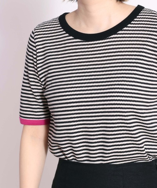 cepo（セポ）の「ワッフルカラーリンガーＴｅｅ（Tシャツ/カットソー・レディース・ブラック/グレー/サックスブルー・M）」の5枚目の写真