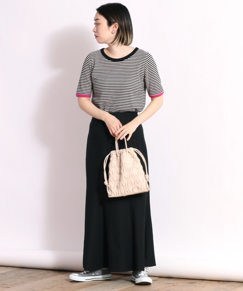 cepo（セポ）の「ワッフルカラーリンガーＴｅｅ（Tシャツ/カットソー・レディース・ブラック/グレー/サックスブルー・M）」の14枚目の写真