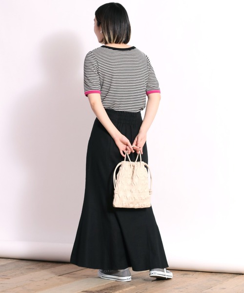 cepo（セポ）の「ワッフルカラーリンガーＴｅｅ（Tシャツ/カットソー・レディース・ブラック/グレー/サックスブルー・M）」の12枚目の写真