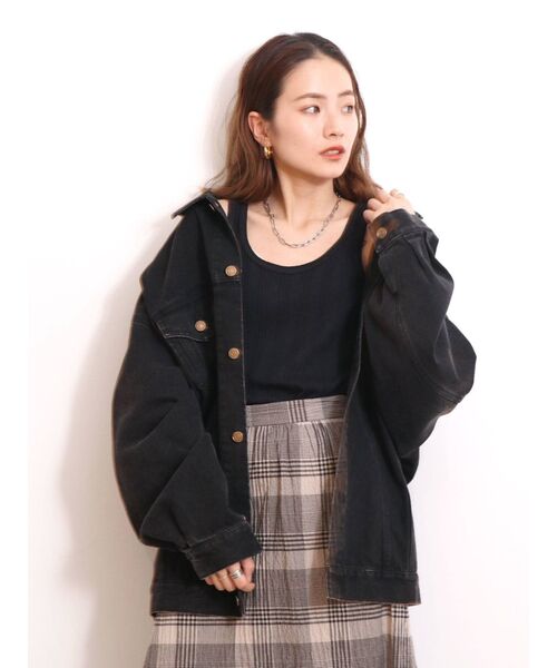 Ungrid アングリッドブラックデニムオーバーサイズジャケット サイズF Ungrid ビッグシルエットデニムジャケット（ブラック