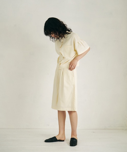 4youstory（フォーユーストーリー）の「【4youstory】コットンリネンハーフパンツ（スラックス・レディース・オフホワイト/オレンジ/モカ・FREE）」の5枚目の写真