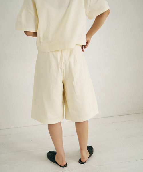 4youstory（フォーユーストーリー）の「【4youstory】コットンリネンハーフパンツ（スラックス・レディース・オフホワイト/オレンジ/モカ・FREE）」の7枚目の写真