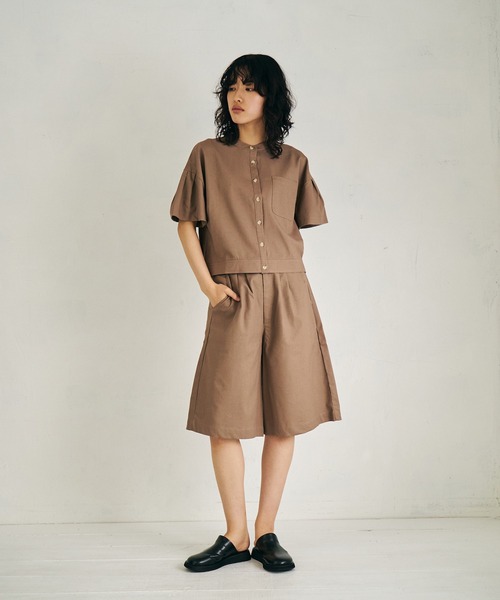 4youstory（フォーユーストーリー）の「【4youstory】コットンリネンハーフパンツ（スラックス・レディース・オフホワイト/オレンジ/モカ・FREE）」の9枚目の写真