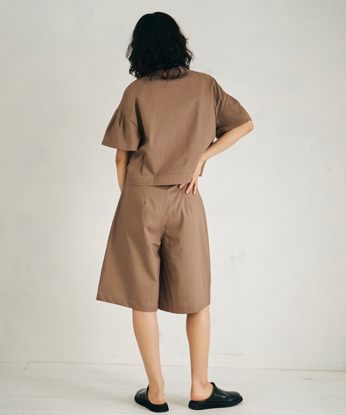 4youstory（フォーユーストーリー）の「【4youstory】コットンリネンハーフパンツ（スラックス・レディース・オフホワイト/オレンジ/モカ・FREE）」の10枚目の写真