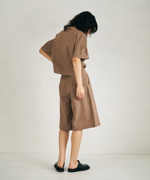 4youstory（フォーユーストーリー）の「【4youstory】コットンリネンハーフパンツ（スラックス・レディース・オフホワイト/オレンジ/モカ・FREE）」の11枚目の写真