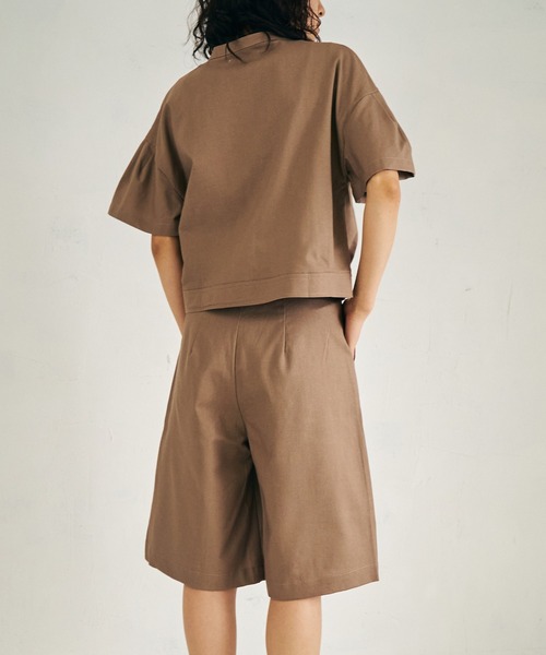 4youstory（フォーユーストーリー）の「【4youstory】コットンリネンハーフパンツ（スラックス・レディース・オフホワイト/オレンジ/モカ・FREE）」の12枚目の写真