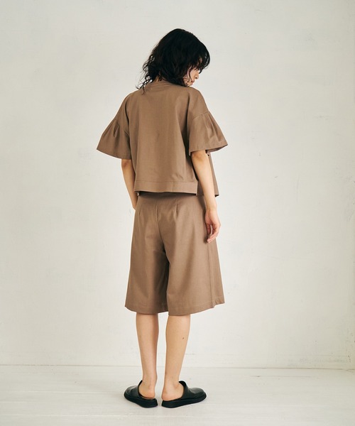 4youstory（フォーユーストーリー）の「【4youstory】コットンリネンハーフパンツ（スラックス・レディース・オフホワイト/オレンジ/モカ・FREE）」の14枚目の写真