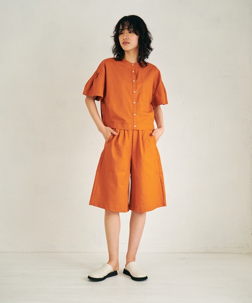 4youstory（フォーユーストーリー）の「【4youstory】コットンリネンハーフパンツ（スラックス・レディース・オフホワイト/オレンジ/モカ・FREE）」の15枚目の写真