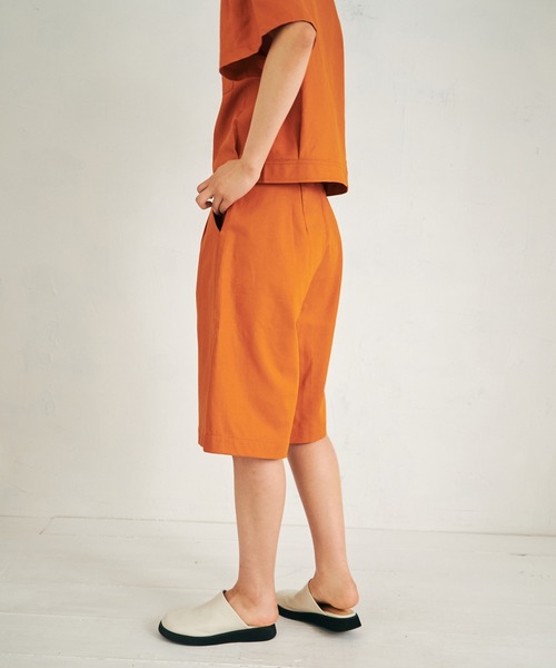 4youstory（フォーユーストーリー）の「【4youstory】コットンリネンハーフパンツ（スラックス・レディース・オフホワイト/オレンジ/モカ・FREE）」の19枚目の写真