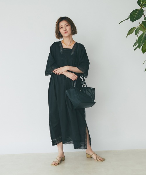 un dix cors（アンディコール）の「爽やかなメッシュデザイン　巾着付きメッシュトート2WAYバッグ（トートバッグ・レディース・ブラック/オフホワイト・FREE）」の13枚目の写真