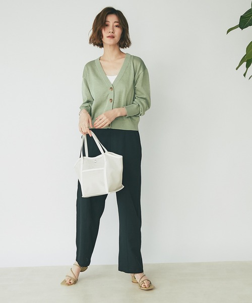 un dix cors（アンディコール）の「爽やかなメッシュデザイン　巾着付きメッシュトート2WAYバッグ（トートバッグ・レディース・ブラック/オフホワイト・FREE）」の7枚目の写真