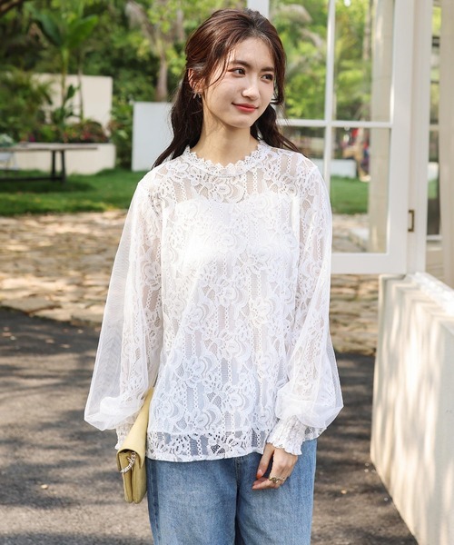 Amulet（アミュレット）の「バルーンスリーブレースブラウス（シャツ/ブラウス・レディース・ホワイト/ベージュ・M/L/XL）」の20枚目の写真