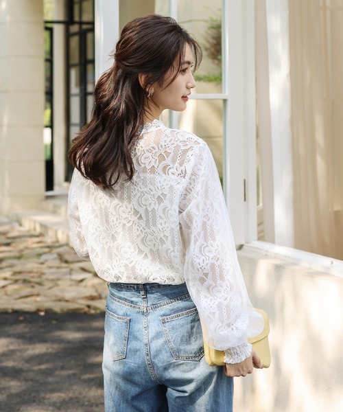 Amulet（アミュレット）の「バルーンスリーブレースブラウス（シャツ/ブラウス・レディース・ホワイト/ベージュ・M/L/XL）」の18枚目の写真