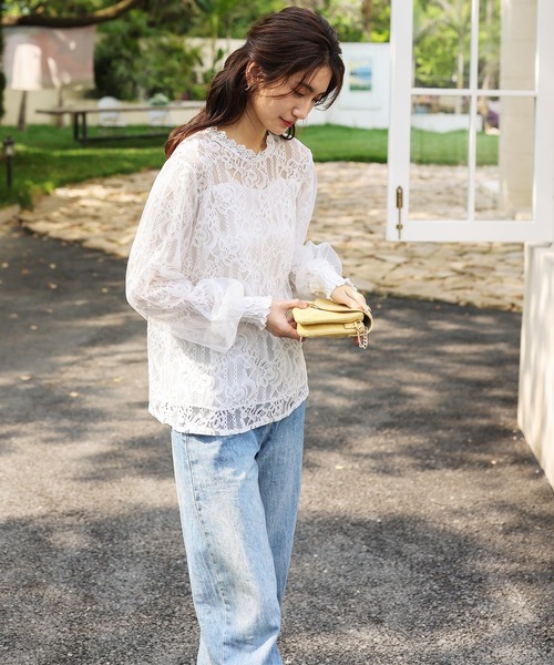 Amulet（アミュレット）の「バルーンスリーブレースブラウス（シャツ/ブラウス・レディース・ホワイト/ベージュ・M/L/XL）」の15枚目の写真