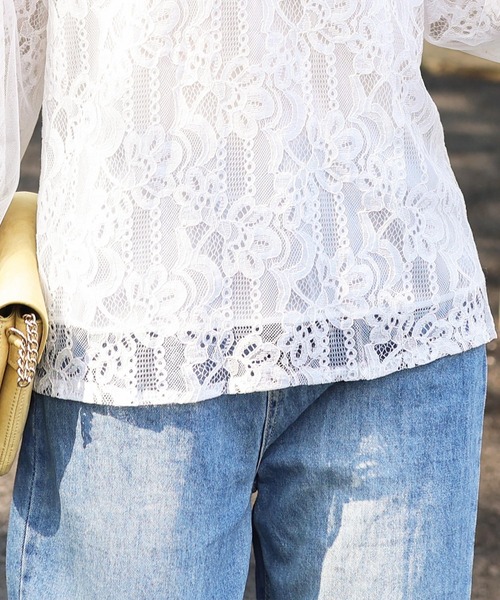 Amulet（アミュレット）の「バルーンスリーブレースブラウス（シャツ/ブラウス・レディース・ホワイト/ベージュ・M/L/XL）」の10枚目の写真