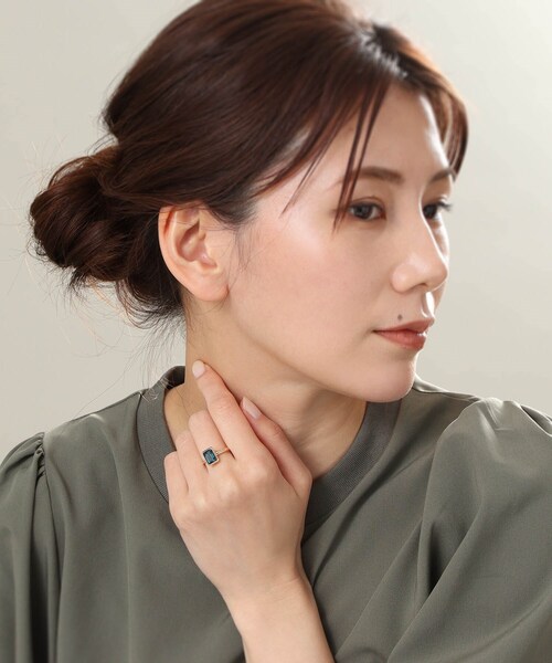 K10ロンドンブルートパーズ コーナーカット リング（リング