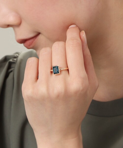 K10ロンドンブルートパーズ コーナーカット リング（リング