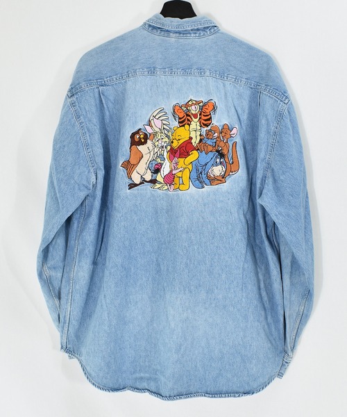 DISNEY VINTAGE(ディズニーヴィンテージ)の「【ヴィンテージ古着】90's Disney / ディズニー Winnie The Pooh くまのプーさん 刺繍 デニムシャツ(シャツ/ブラウス・メンズ・ブルー・LARGE)」の1枚目の写真