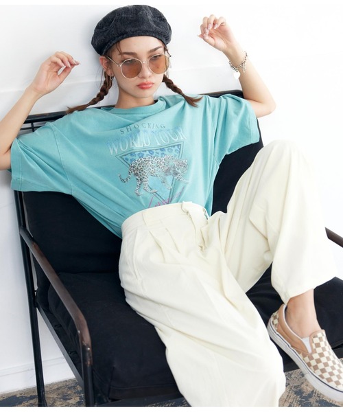 ANAP（アナップ）の「ピグメント加工アニマルプリントTシャツ（Tシャツ/カットソー・レディース・ライトグレー/ブルー/スミクロ・FREE）」の3枚目の写真