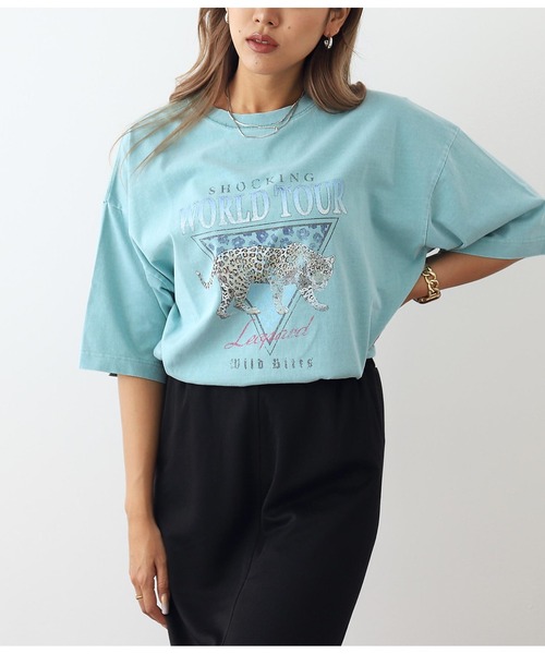 ANAP（アナップ）の「ピグメント加工アニマルプリントTシャツ（Tシャツ/カットソー・レディース・ライトグレー/ブルー/スミクロ・FREE）」の5枚目の写真