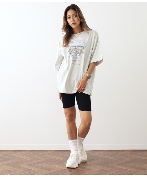 ANAP（アナップ）の「ピグメント加工アニマルプリントTシャツ（Tシャツ/カットソー・レディース・ライトグレー/ブルー/スミクロ・FREE）」の12枚目の写真