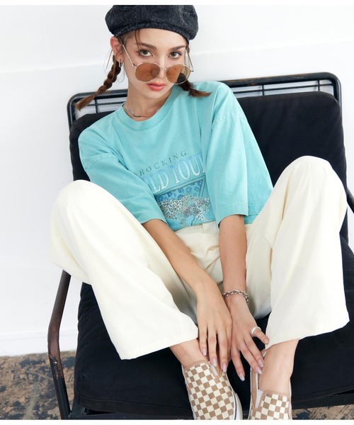 ANAP（アナップ）の「ピグメント加工アニマルプリントTシャツ（Tシャツ/カットソー・レディース・ライトグレー/ブルー/スミクロ・FREE）」の20枚目の写真