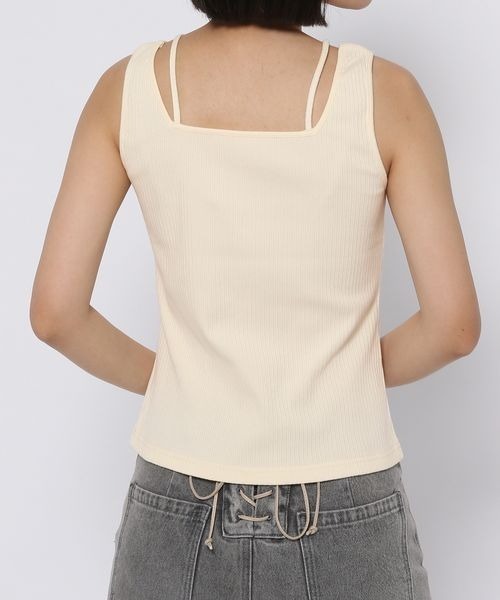 mysty woman(ミスティウーマン)の「シアードロストツインプルオーバー 297708(Tシャツ/カットソー・レディース・パープル/ベージュ/ブラック/オフホワイト・FREE)」の15枚目の写真