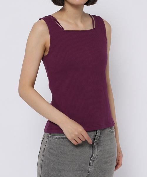 mysty woman(ミスティウーマン)の「シアードロストツインプルオーバー 297708(Tシャツ/カットソー・レディース・パープル/ベージュ/ブラック/オフホワイト・FREE)」の20枚目の写真