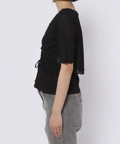 mysty woman(ミスティウーマン)の「シアードロストツインプルオーバー 297708(Tシャツ/カットソー・レディース・パープル/ベージュ/ブラック/オフホワイト・FREE)」の22枚目の写真