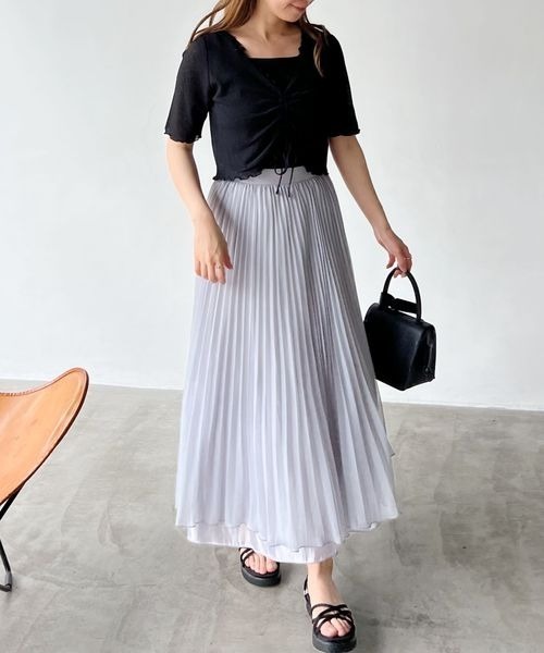 mysty woman(ミスティウーマン)の「シアードロストツインプルオーバー 297708(Tシャツ/カットソー・レディース・パープル/ベージュ/ブラック/オフホワイト・FREE)」の12枚目の写真