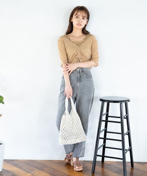 mysty woman(ミスティウーマン)の「シアードロストツインプルオーバー 297708(Tシャツ/カットソー・レディース・パープル/ベージュ/ブラック/オフホワイト・FREE)」の10枚目の写真