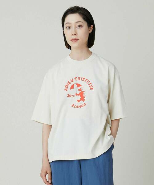ADIEU TRISTESSE(アデュートリステス)の「BLANCO ICE CREAMコラボTシャツ(Tシャツ/カットソー・レディース・ホワイト/アイボリー/ピンク・M/L)」の2枚目の写真