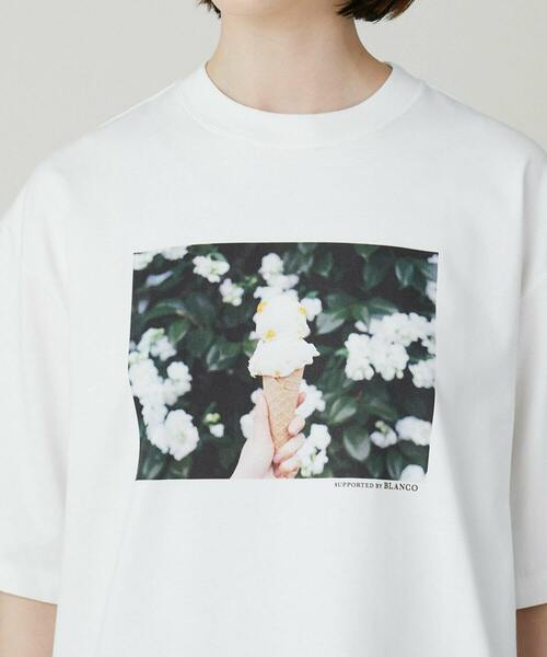 ADIEU TRISTESSE(アデュートリステス)の「BLANCO ICE CREAMコラボTシャツ(Tシャツ/カットソー・レディース・ホワイト/アイボリー/ピンク・M/L)」の11枚目の写真