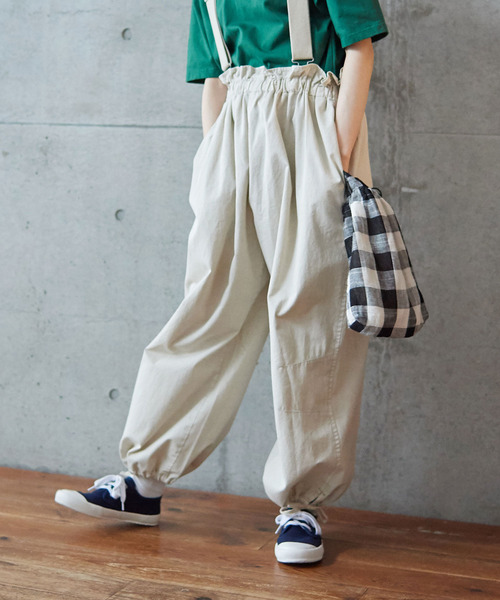 PAR ICI（パーリッシィ）の「AMASISオーガニックツイル 吊りパンツ