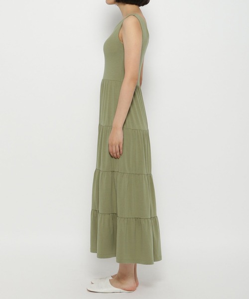 bijorie（ビジュリィ）の「【bijorie】カップ付きティアードワンピース 22SS（ルームワンピース・レディース・ブラック/グレー/オリーブ・MEDIUM/LARGE）」の10枚目の写真