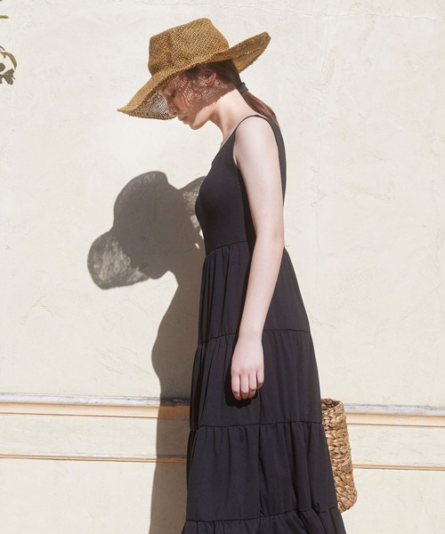 bijorie（ビジュリィ）の「【bijorie】カップ付きティアードワンピース 22SS（ルームワンピース・レディース・ブラック/グレー/オリーブ・MEDIUM/LARGE）」の4枚目の写真