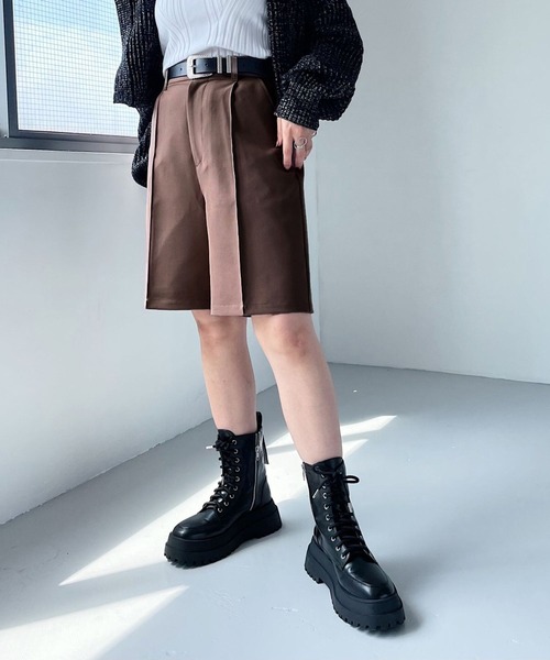 PAGEBOY(ページボーイ)の「ミドルトラウザーパンツ(その他パンツ・レディース・ブラック/ブラウン系その他/グレイッシュベージュ・FREE)」の1枚目の写真