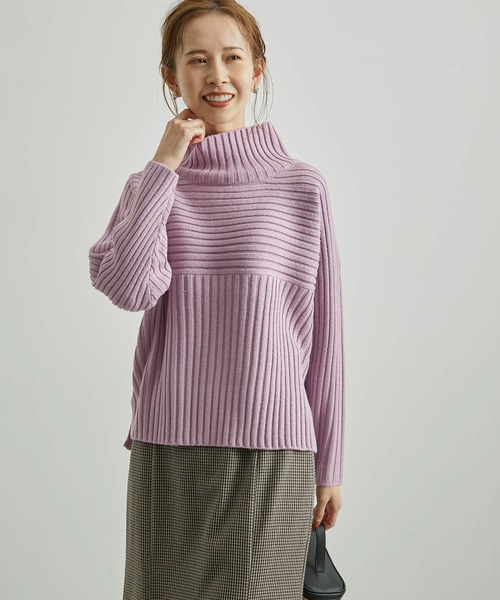 ROPE' PICNIC(ロペピクニック)の「リブ切替ニットプルオーバー/WEB限定カラー:ベージュ(ニット/セーター・レディース・ブラック/ベージュ/ブラウン/カーキ/オレンジ/グリーン/ピンク系その他/キナリ/パープル系その他/ブルー/チャコールグレー/ライトグリーン・40/38)」の10枚目の写真